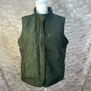 Coldwater Creek Green Embroidered Vest Size XL